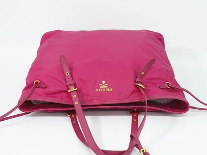Prada Nylon Shoulder Bag Tote Pink — view 5