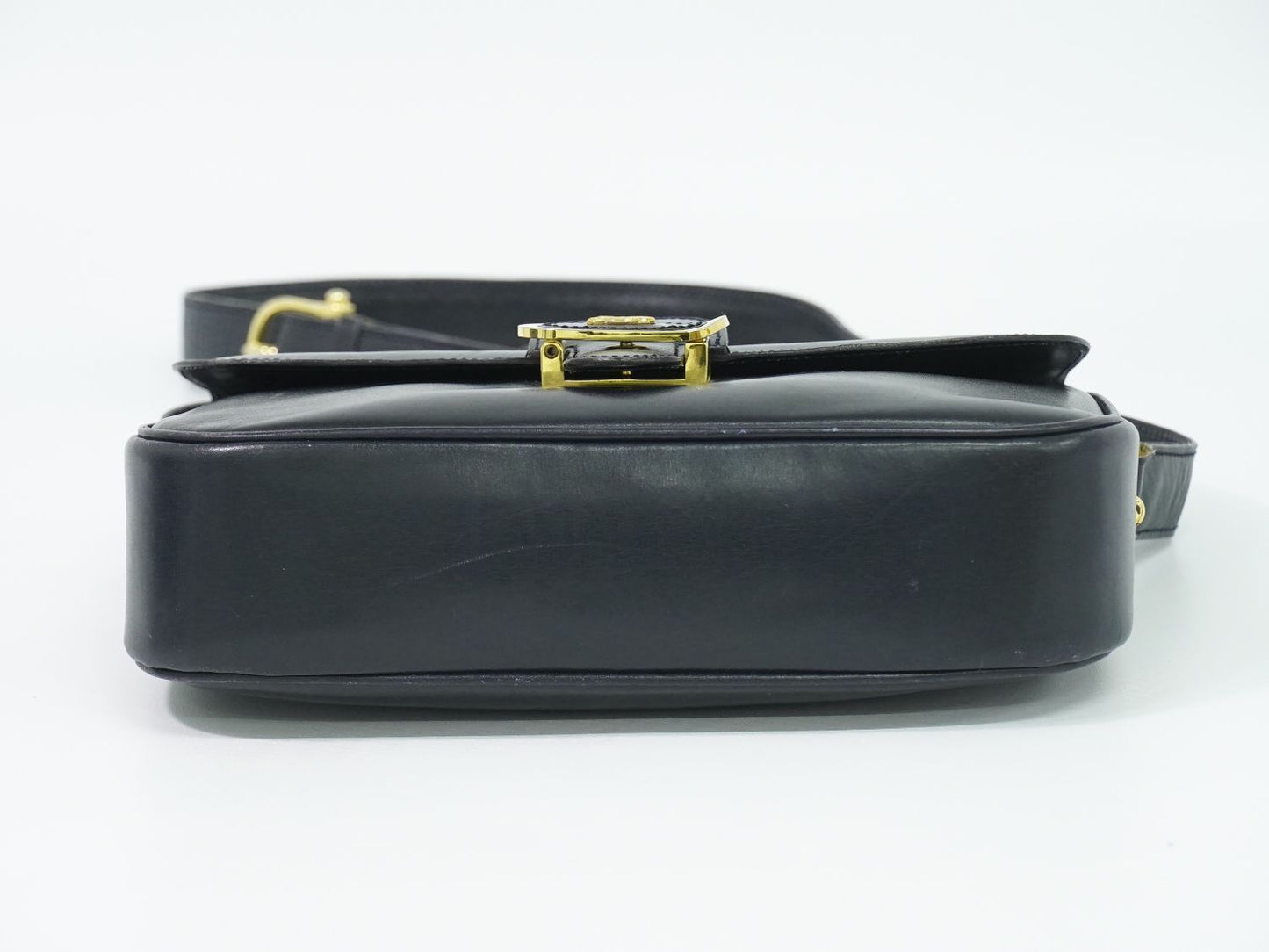 Celine Carriage Shoulder Bag Pochette Leather Navy — view 3