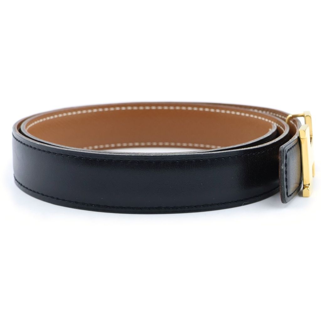 Hermes Constance Belt Box Calf Leather Gold Black — view 3
