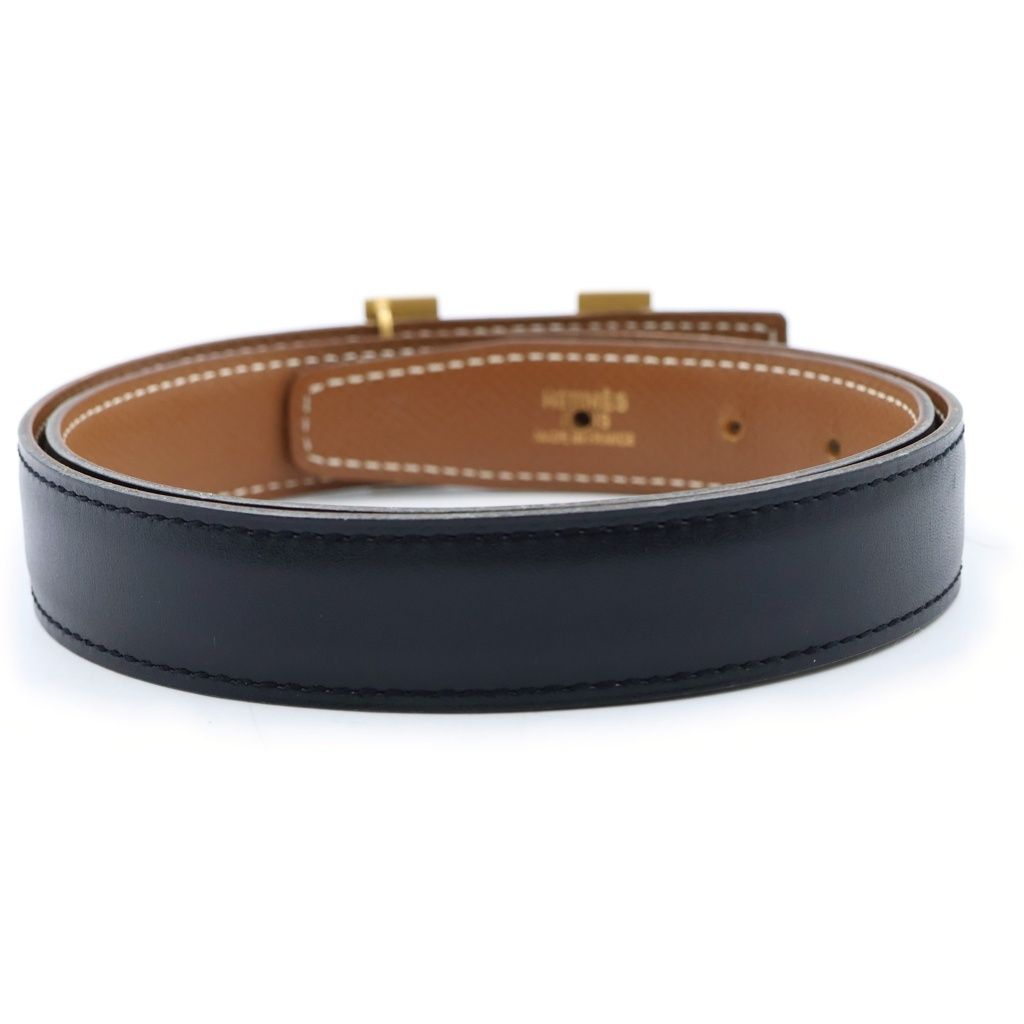 Hermes Constance Belt Box Calf Leather Gold Black — view 2