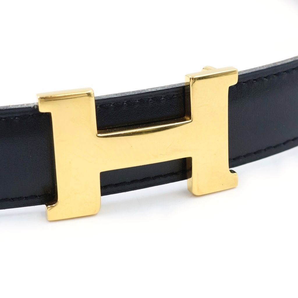 Hermes Constance Belt Box Calf Leather Gold Black — view 5