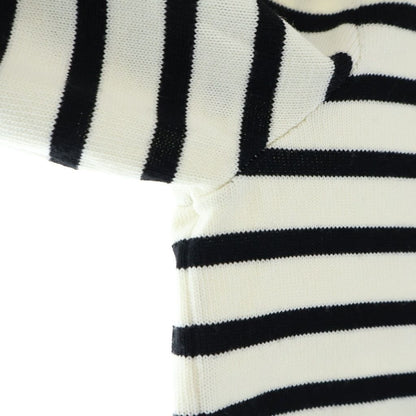 Celine Striped Triomphe Crew Neck Mariniere Wool Knit Sweater White Black — view 5