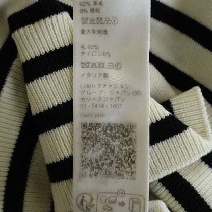 Celine Striped Triomphe Crew Neck Mariniere Wool Knit Sweater White Black — view 8