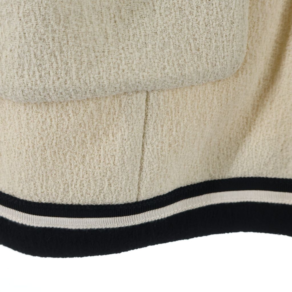 Gucci GG Button Collarless Jacket Ivory Black — view 6