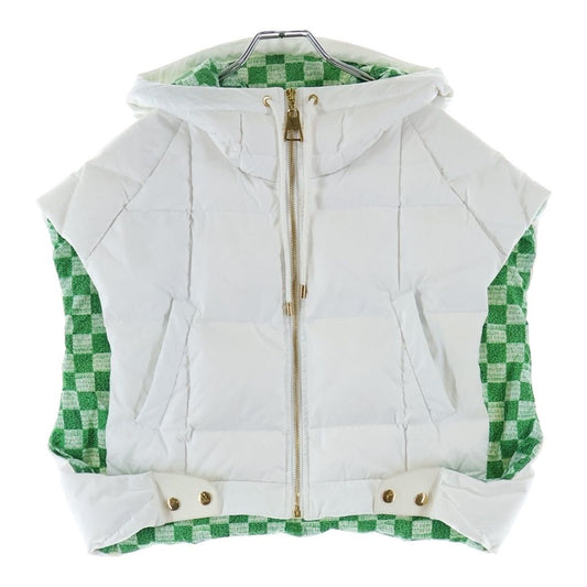 Louis Vuitton LV Match Open Arm Jacket Nylon Hoodie Down Vest White Green 38