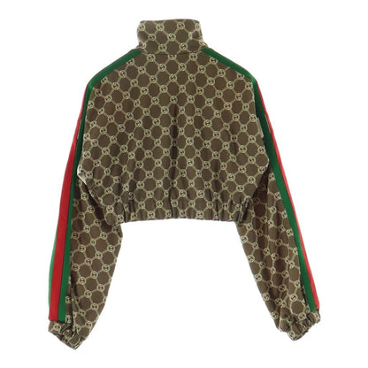 Gucci Interlocking G Sherry Line Cotton Short Length Zip Up Track Jacket #xxs — view 2