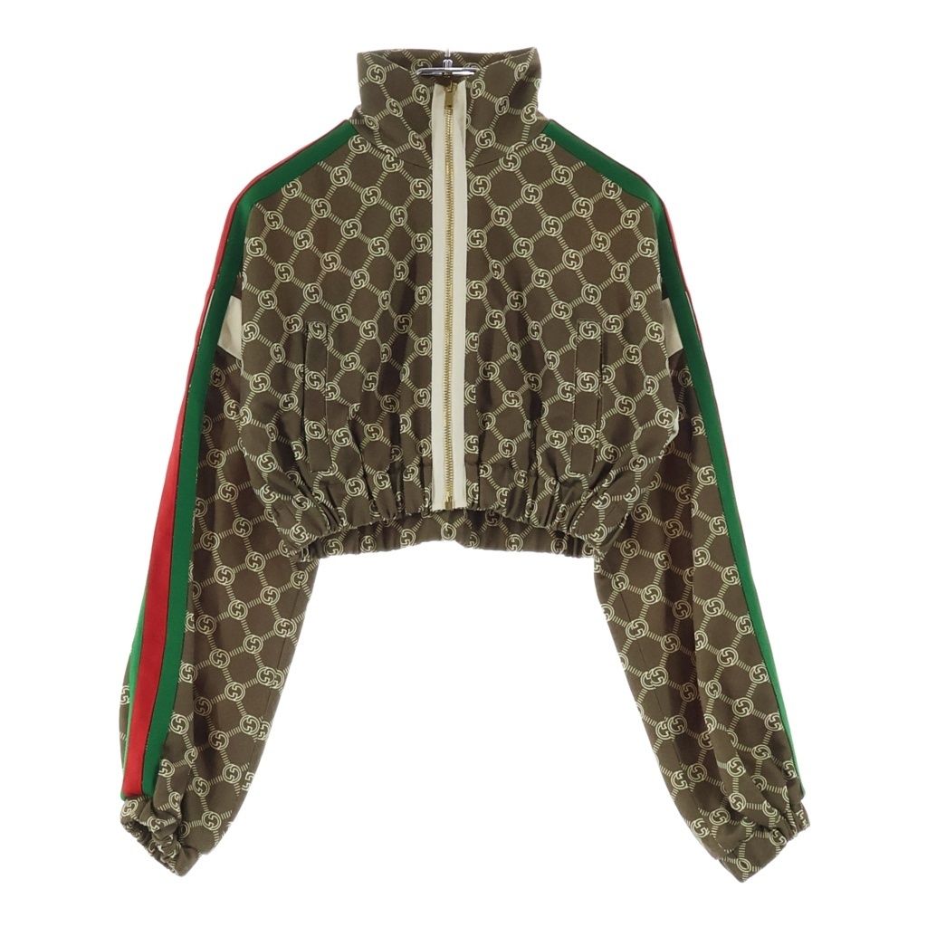 Gucci Interlocking G Sherry Line Cotton Short Length Zip Up Track Jacket #xxs