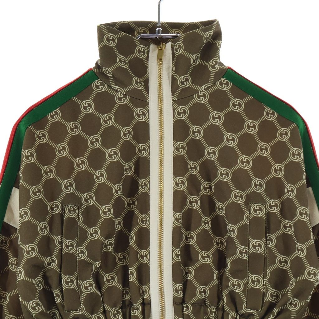 Gucci Interlocking G Sherry Line Cotton Short Length Zip Up Track Jacket #xxs — view 3
