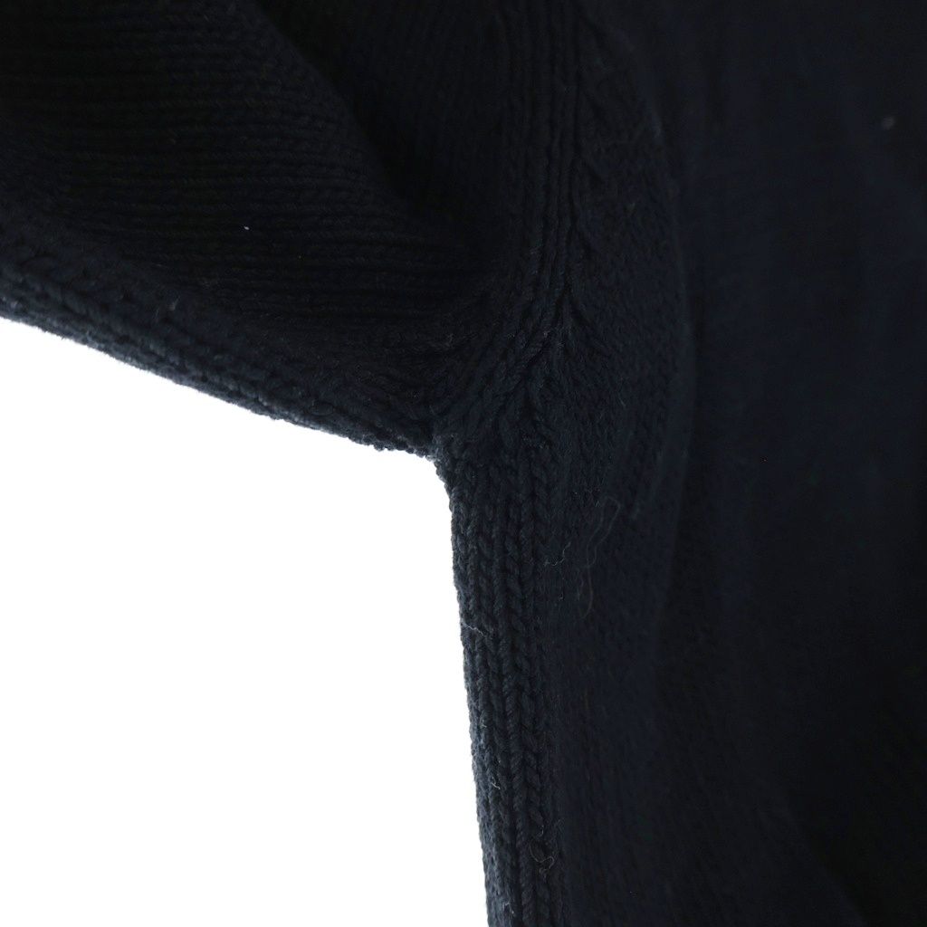 Prada Cropped Plain Knit Cardigan Cotton Black White — view 5