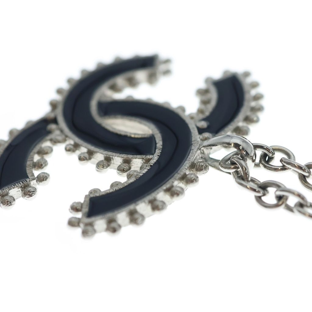 Chanel CC Logo Chain Necklace Silver — view 5