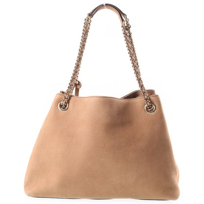 Gucci Soho Chain Shoulder Bag Interlocking Leather Beige — view 2