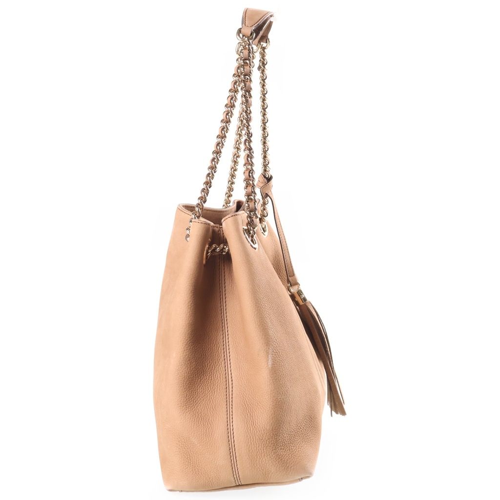 Gucci Soho Chain Shoulder Bag Interlocking Leather Beige — view 3