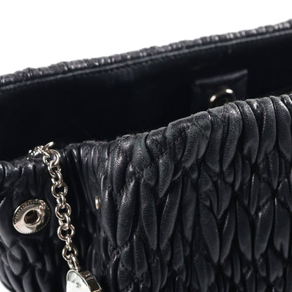 Miu Miu Nappa Crystal Matelasse 2-Way Shoulder Bag Leather Black — view 8