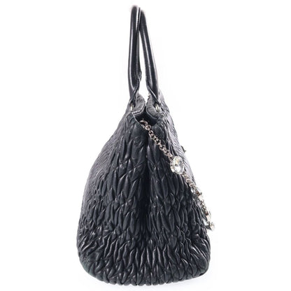 Miu Miu Nappa Crystal Matelasse 2-Way Shoulder Bag Leather Black — view 3