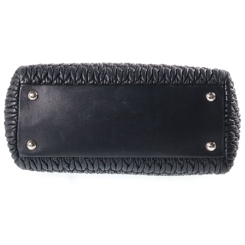 Miu Miu Nappa Crystal Matelasse 2-Way Shoulder Bag Leather Black — view 4
