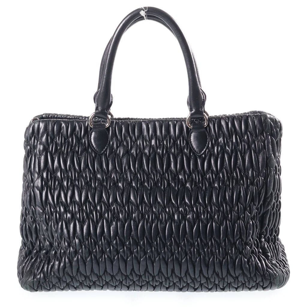 Miu Miu Nappa Crystal Matelasse 2-Way Shoulder Bag Leather Black — view 2
