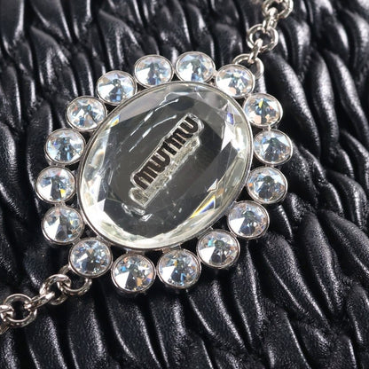 Miu Miu Nappa Crystal Matelasse 2-Way Shoulder Bag Leather Black — view 7