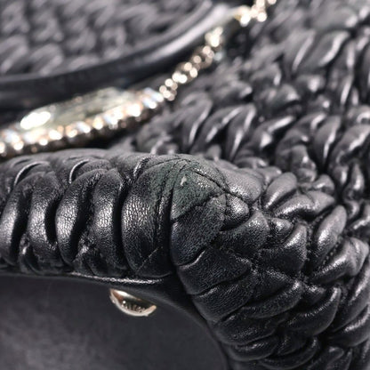 Miu Miu Nappa Crystal Matelasse 2-Way Shoulder Bag Leather Black — view 5