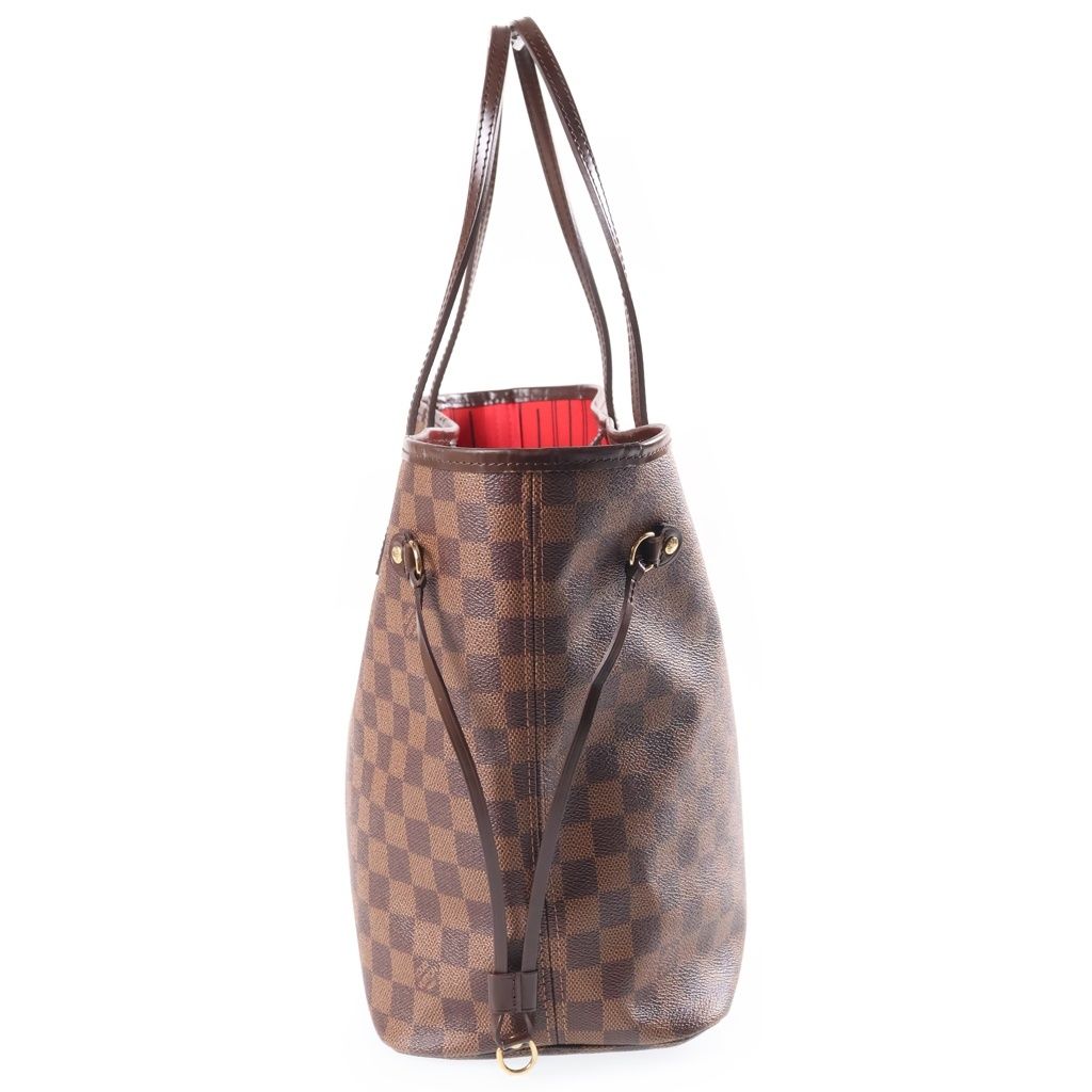 Louis Vuitton Neverfull MM Tote Bag Damier Ebene Leather Brown — view 3