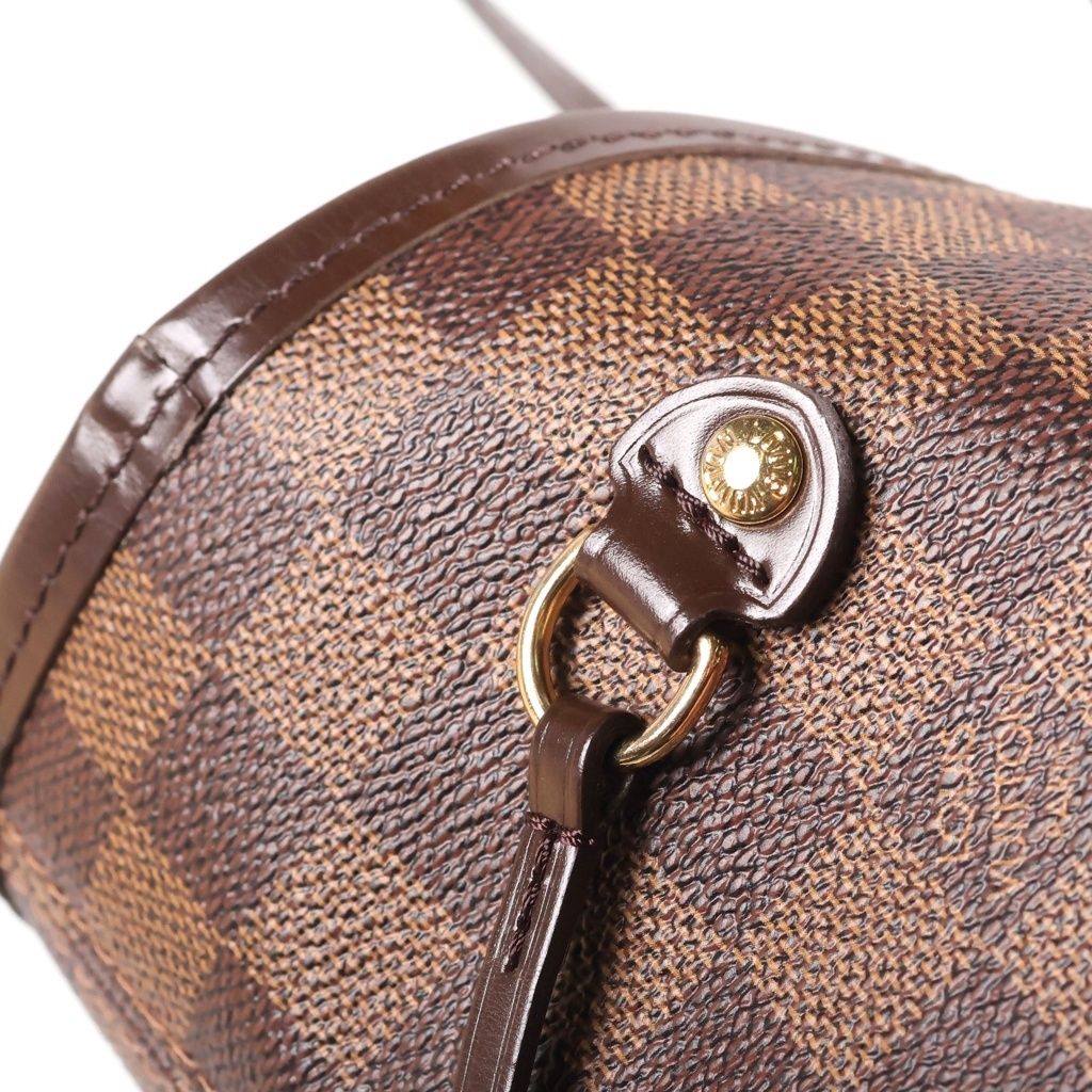 Louis Vuitton Neverfull MM Tote Bag Damier Ebene Leather Brown — view 6