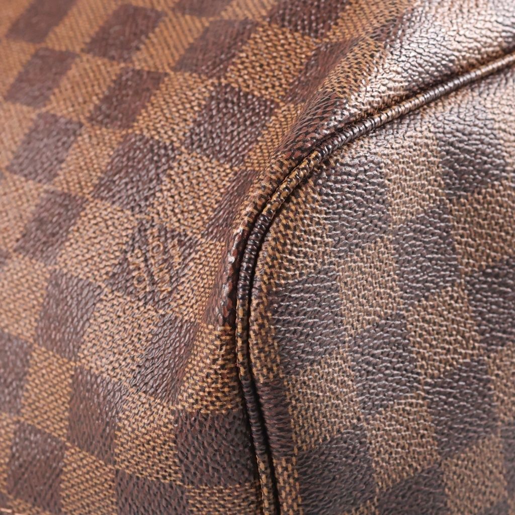 Louis Vuitton Neverfull MM Tote Bag Damier Ebene Leather Brown — view 5