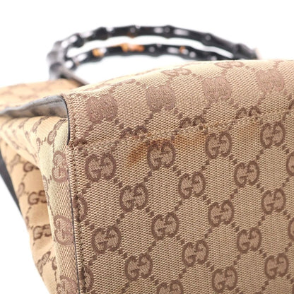 Gucci Bamboo Tote Back Handbag GG Canvas Brown — view 5