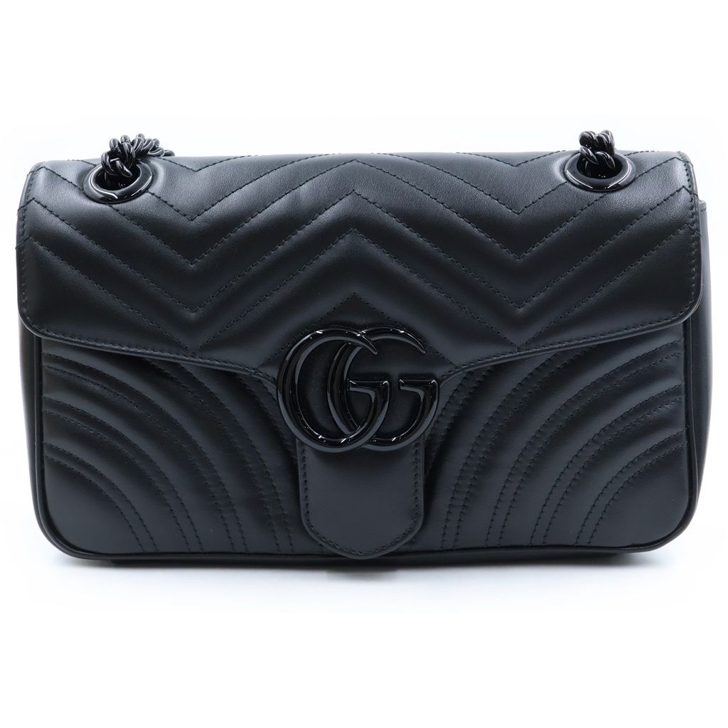 Gucci GG Marmont Quilted Leather Chain Shoulder Bag Black