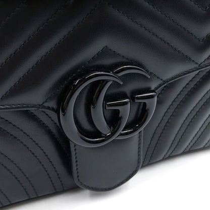 Gucci GG Marmont Quilted Leather Chain Shoulder Bag Black — view 6