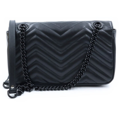 Gucci GG Marmont Quilted Leather Chain Shoulder Bag Black — view 2