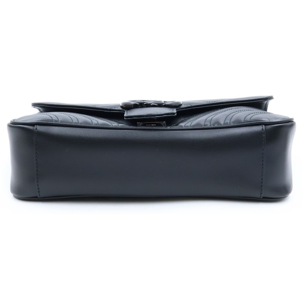 Gucci GG Marmont Quilted Leather Chain Shoulder Bag Black — view 4