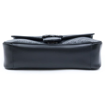 Gucci GG Marmont Quilted Leather Chain Shoulder Bag Black — view 4