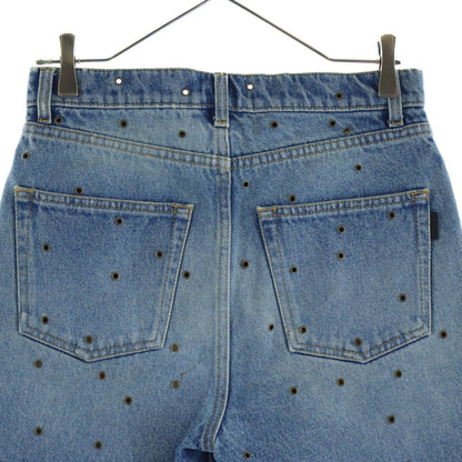 Saint Laurent Paris Studded Denim Short Indigo — view 4