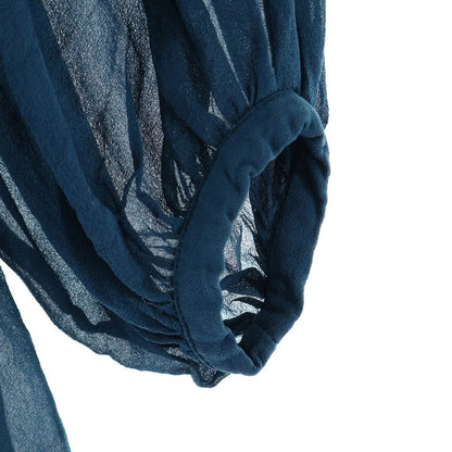 Dolce & Gabbana Frill Dress Chiffon Silk Blue — view 5