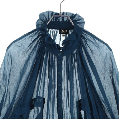 Dolce & Gabbana Frill Dress Chiffon Silk Blue — view 3