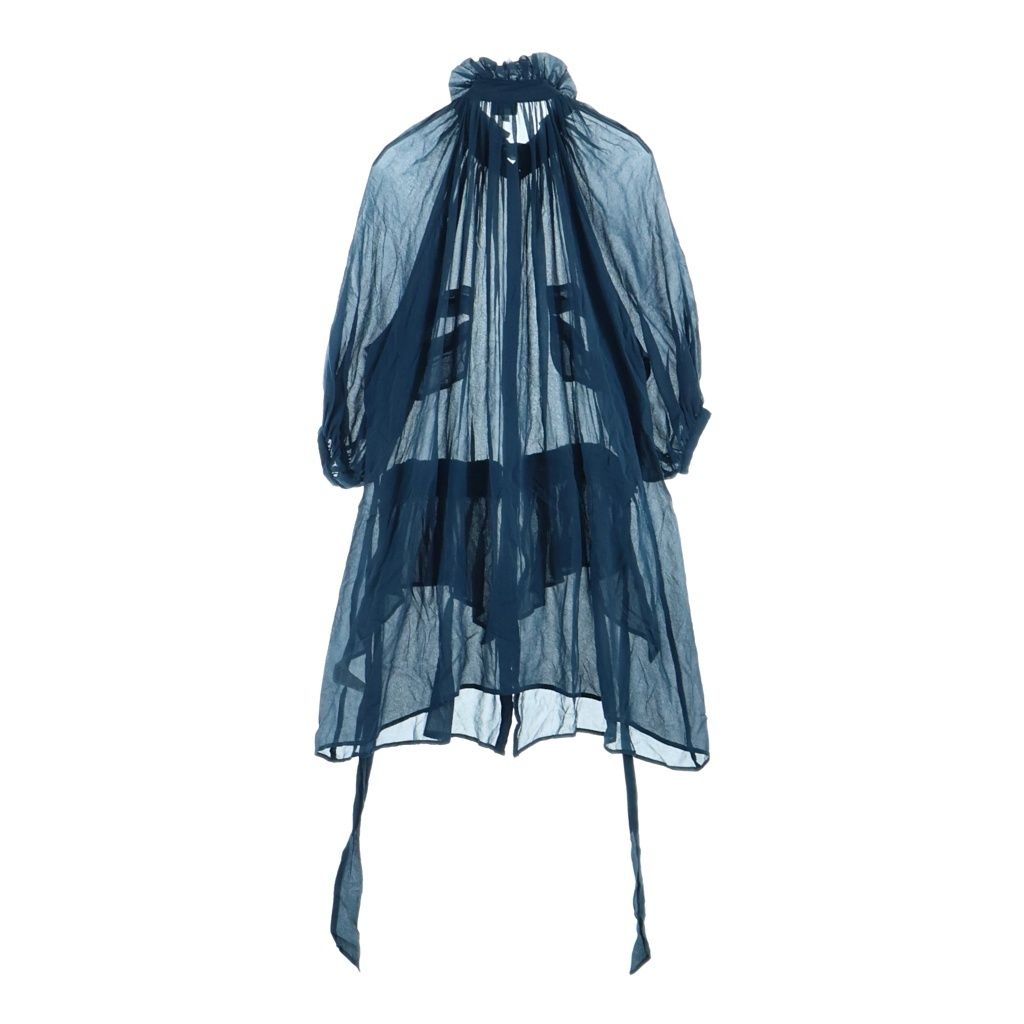Dolce & Gabbana Frill Dress Chiffon Silk Blue — view 2