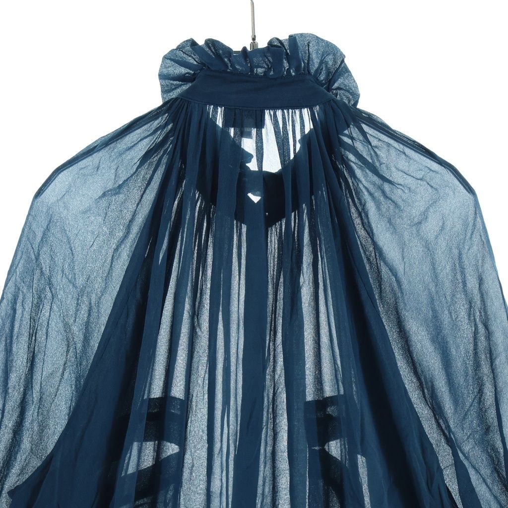 Dolce & Gabbana Frill Dress Chiffon Silk Blue — view 4