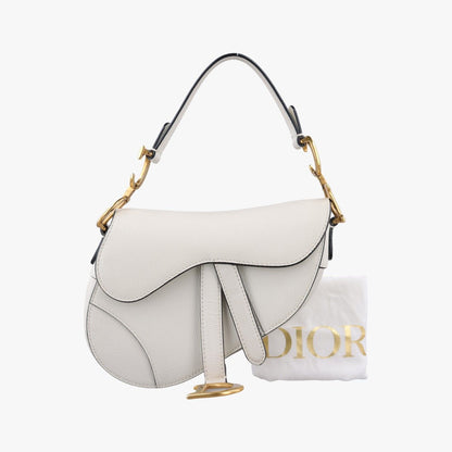 Dior Saddle White Leather Shoulder Bag