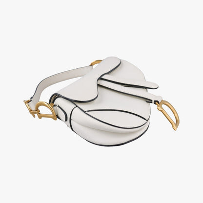 Dior Saddle White Leather Shoulder Bag — view 5