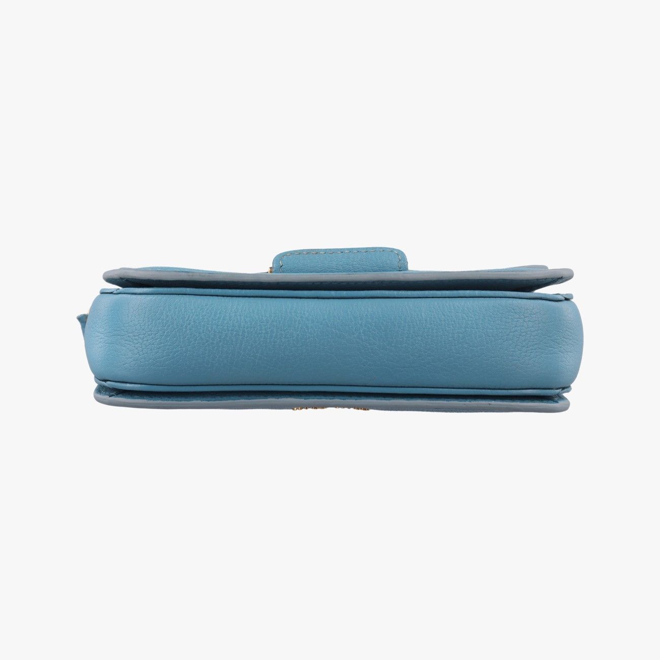 Miu Miu Push Lock Flap Bag Blue Leather — view 3