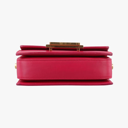 Saint Laurent Classic Loulou Rose Red Leather Shoulder Bag — view 3