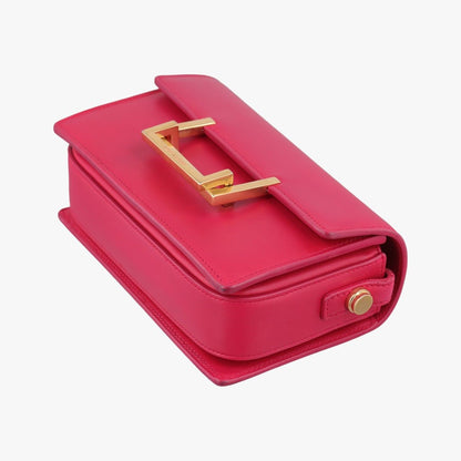 Saint Laurent Classic Loulou Rose Red Leather Shoulder Bag — view 4