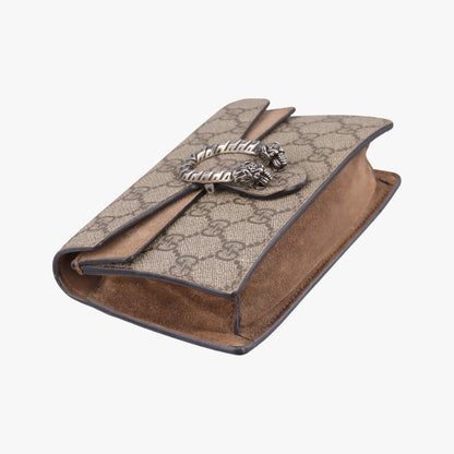 Gucci Dionysus Brown Canvas Suede Shoulder Bag — view 5