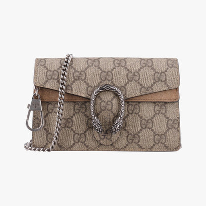 Gucci Dionysus Brown Canvas Suede Shoulder Bag