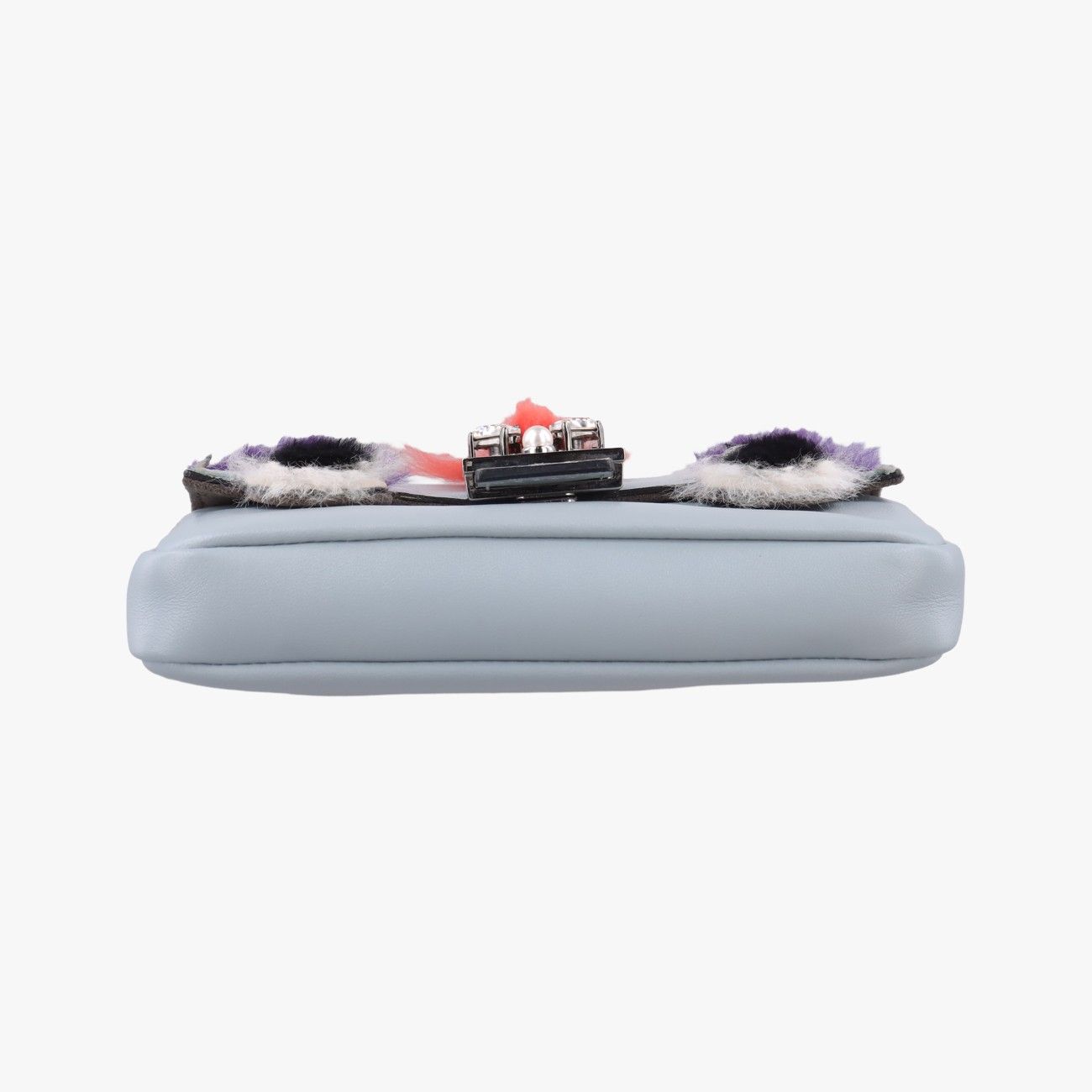 Fendi Monster Star Micro Bucket Gray Blue Leather — view 3