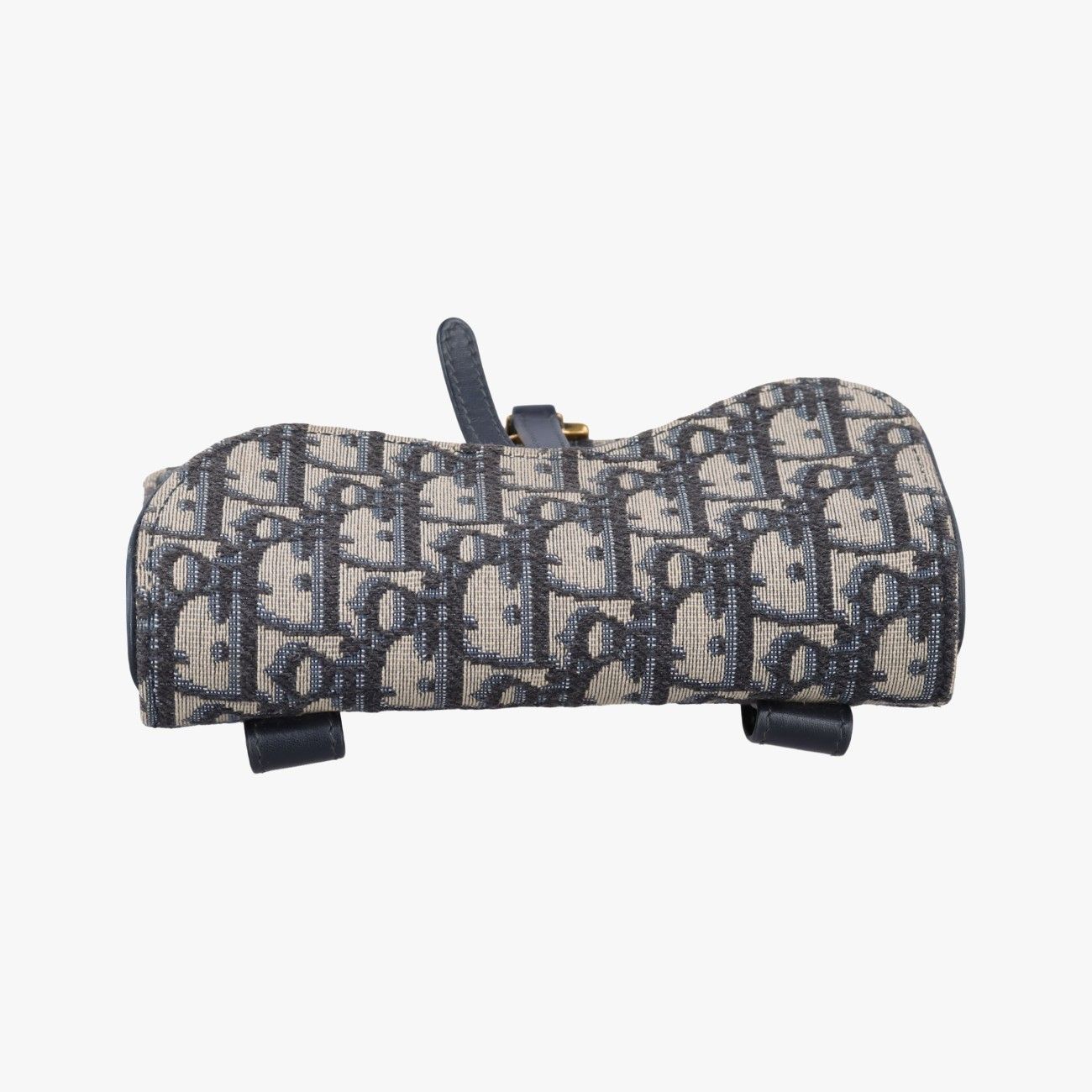 Dior Saddle Gray Navy Black Jacquard Shoulder Bag — view 8