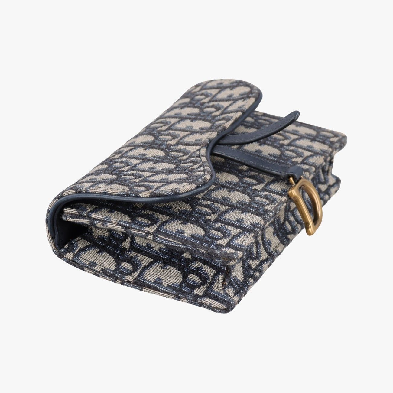 Dior Saddle Gray Navy Black Jacquard Shoulder Bag — view 5