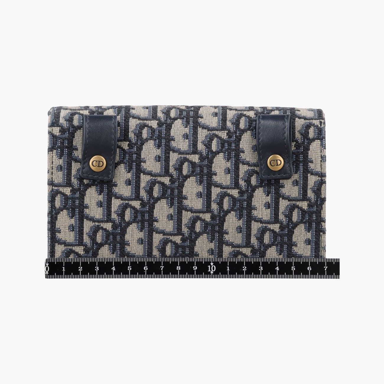 Dior Saddle Gray Navy Black Jacquard Shoulder Bag — view 2