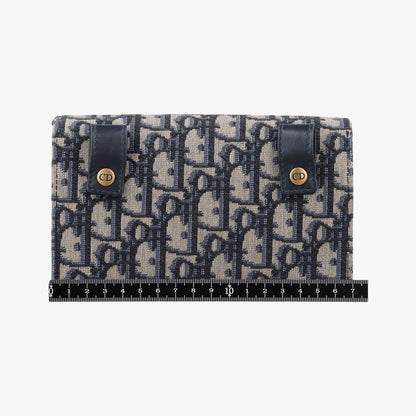 Dior Saddle Gray Navy Black Jacquard Shoulder Bag — view 2