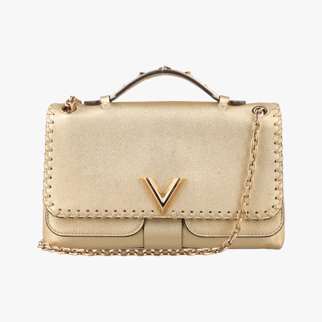 Louis Vuitton Very Chain Gold Leather Necklace