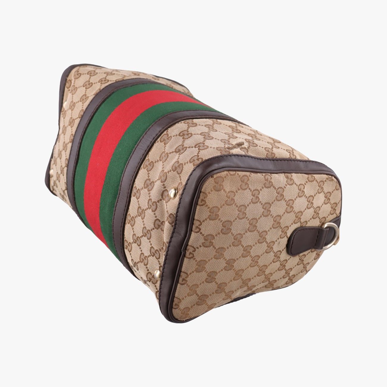 Gucci Sherry Line Brown Beige Red Green Canvas Leather — view 6
